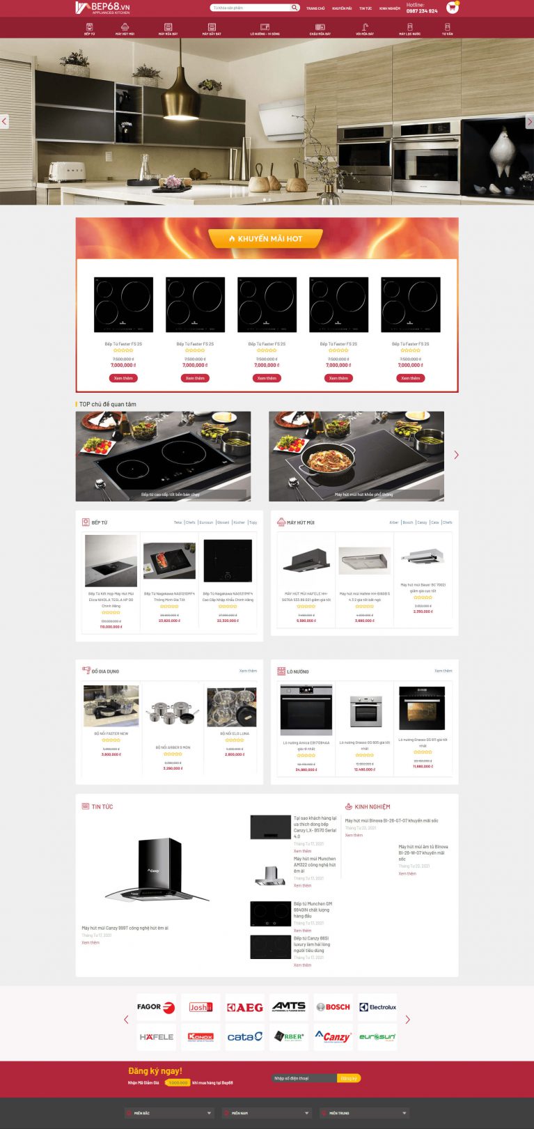 Thiết kế website ngành bếp Bep68.com